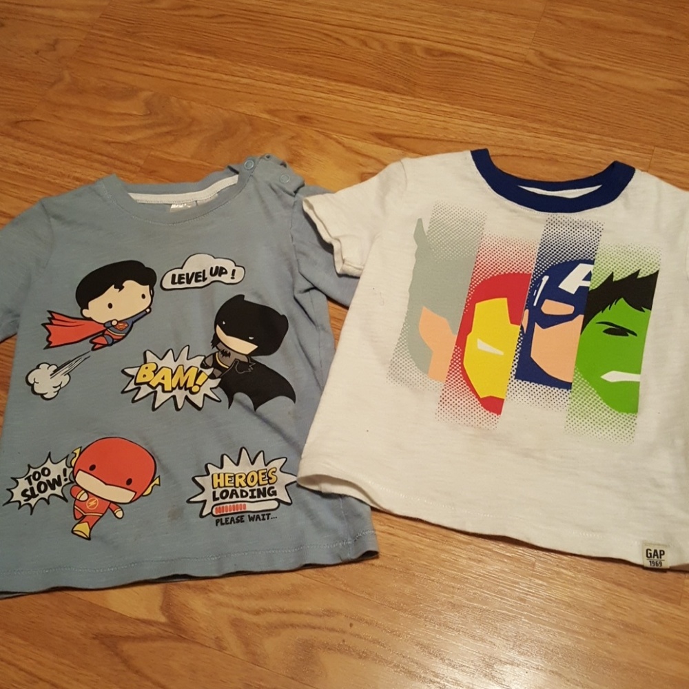 Bundle of boys super hero tshirts